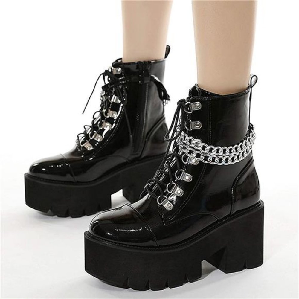 💋RESERVED:WOMEN'S DEMONIA CHUNKY PLATFORM COMBAT BOOTS!!!